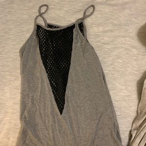 Grey mesh bodysuit